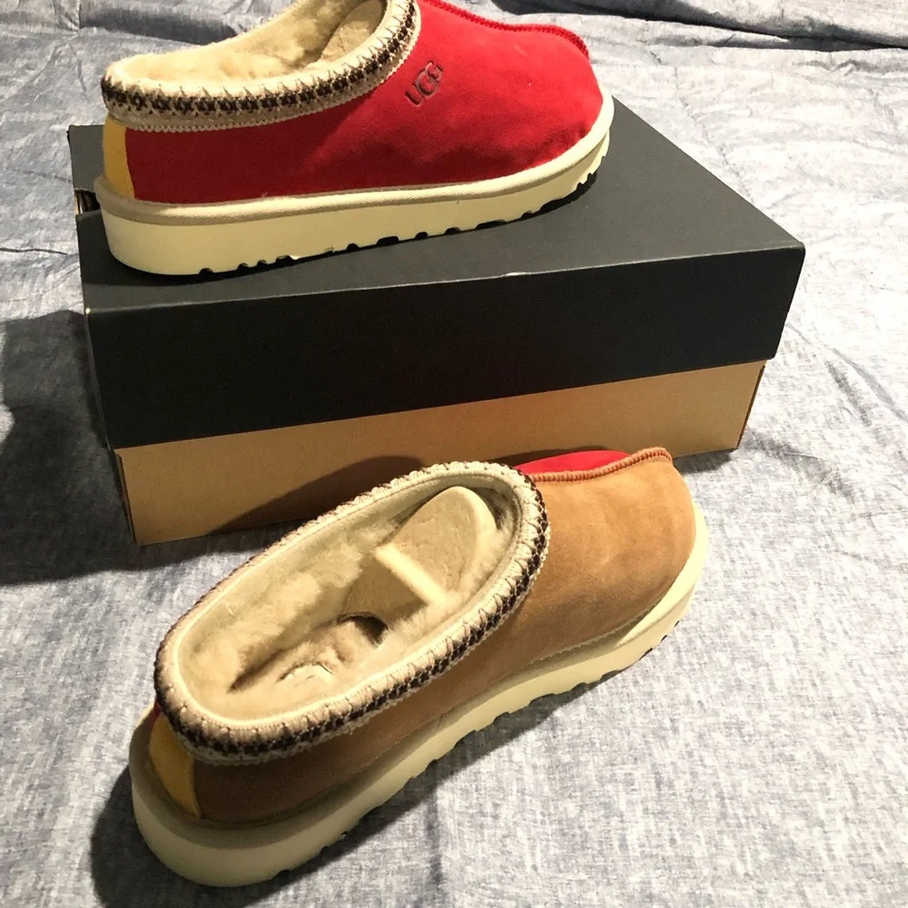 UGG Tasman Mashup Mens Brown Red Slip On Shoes Sz 10 Style 1123658 RARE